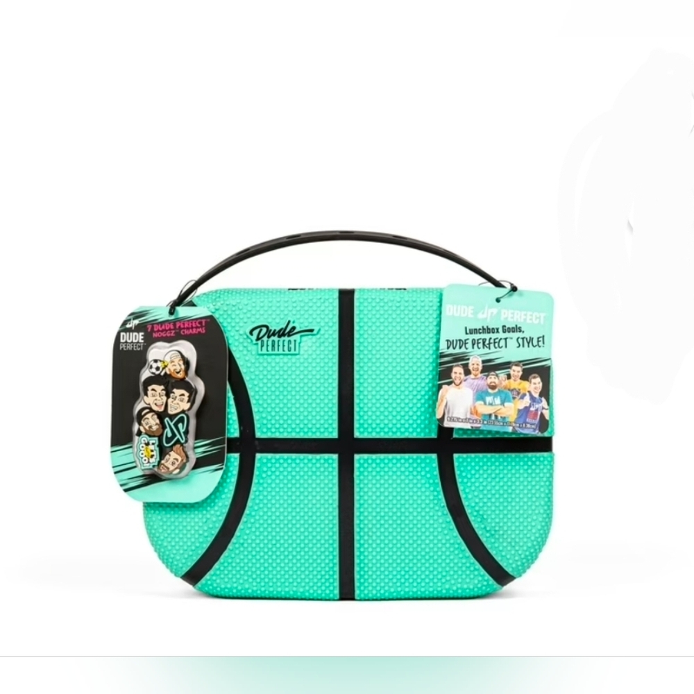 Dude Perfect Insulated Lunch Box in a Teal Basketball Design NWT